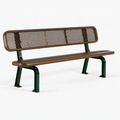 Parkbank 180 x 60 x 82 cm aus Metall in Braun und Dunkelgrün mit Gitterdesign für den Außenbereich