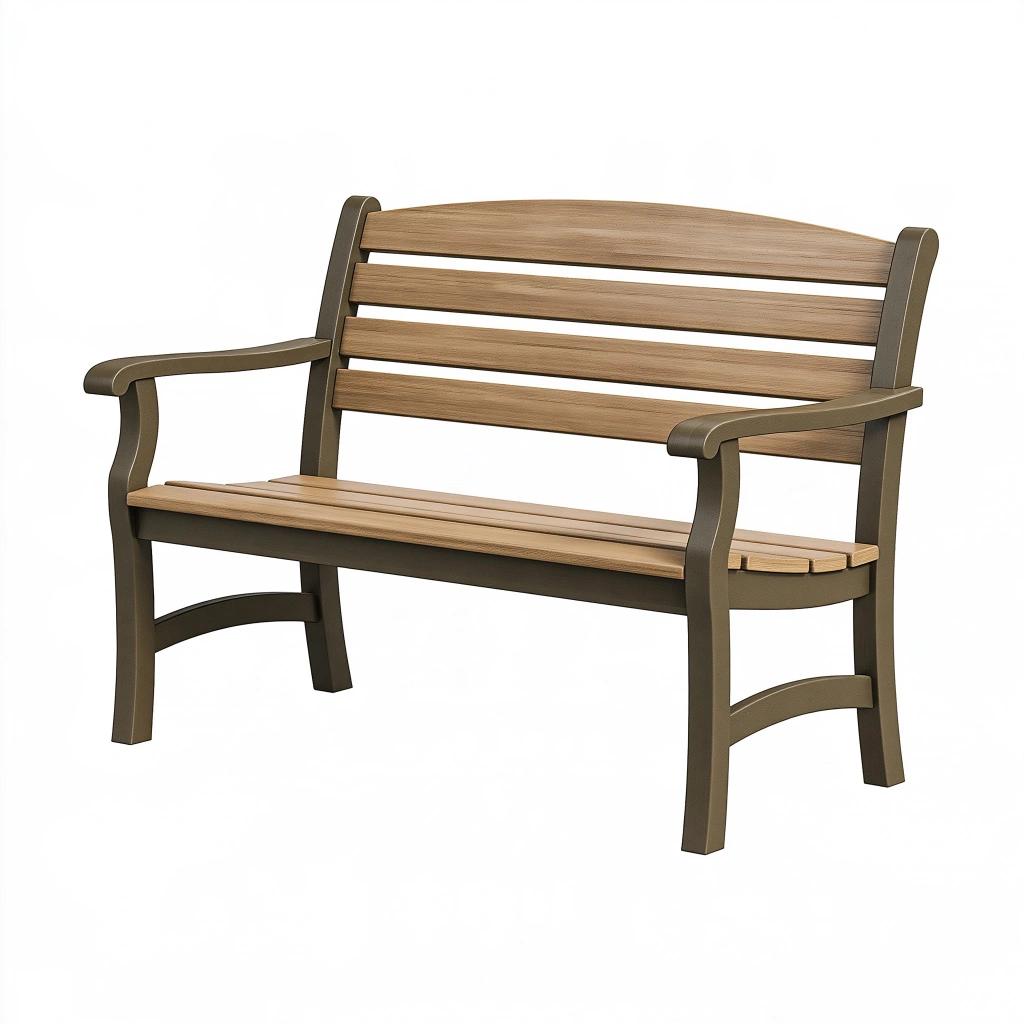 Gartenbank 120 x 60 x 85 cm Metall und Holzoptik Braun für Terrasse
