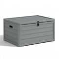 Aufbewahrungsbox 120 x 55 x 60 cm Kunststoff Grau mit Klappdeckel