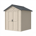 Gartenhaus 185 x 152 x 205 cm Kunststoff beige anthrazit mit Doppeltür für Gartengeräte