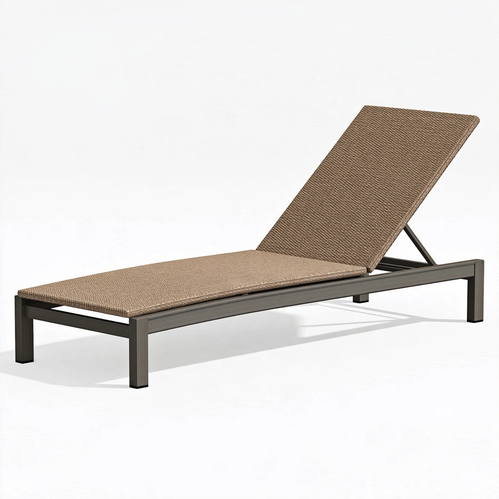 Gartenliege 200 x 70 cm Textilgewebe Taupe mit verstellbarer Rückenlehne