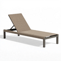 Gartenliege 200 x 70 cm mit verstellbarer Rückenlehne Textilgewebe Beige Metallgestell Schwarz