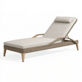 Gartenliege 200 x 70 x 35 cm - Beige Kunstgeflecht mit verstellbarer Rückenlehne