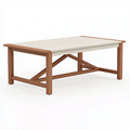 Gartentisch 140 x 80 x 75 cm Holz Weiß Braun - rechteckig mit Lattenplatte