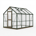 Gewächshaus 190 x 130 x 190 cm Aluminium transparent mit Dachfenster für Garten
