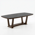 Esstisch 180 x 90 x 75 cm dunkelgraue Tischplatte Holzgestell braun modern