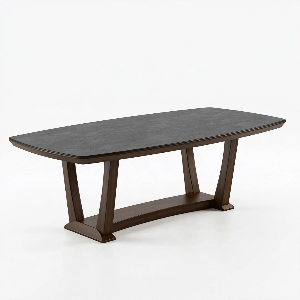 Esstisch 180 x 90 x 75 cm dunkelgraue Tischplatte Holzgestell braun modern