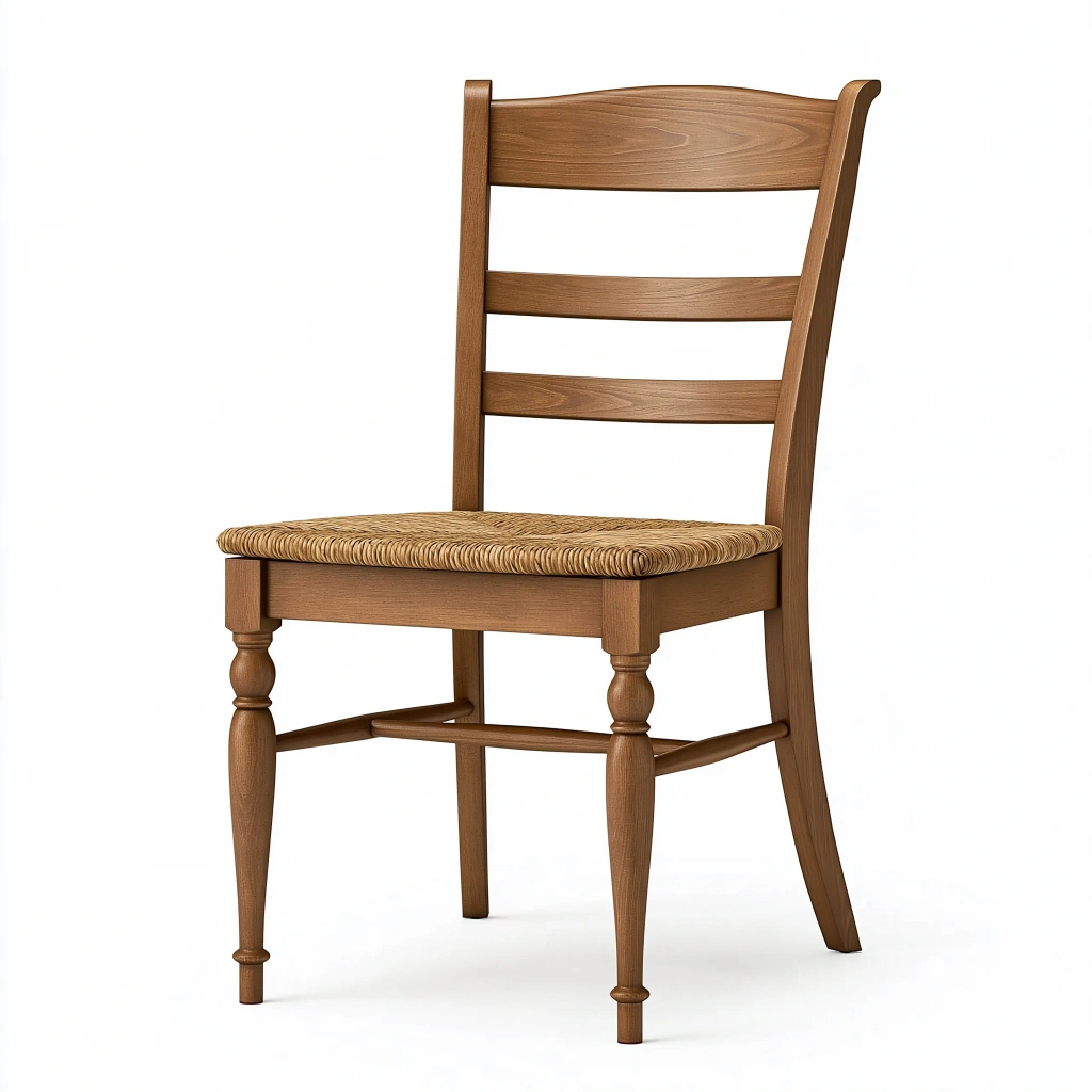 Esszimmerstuhl 45 cm x 52 cm x 100 cm Holz Braun mit Flechtsitz im Landhausstil