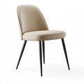 Polsterstuhl 48 x 55 x 83 cm Beige Stoff mit schwarzen Metallbeinen